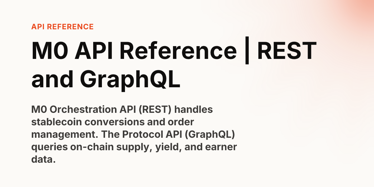 M0 API Reference | REST and GraphQL